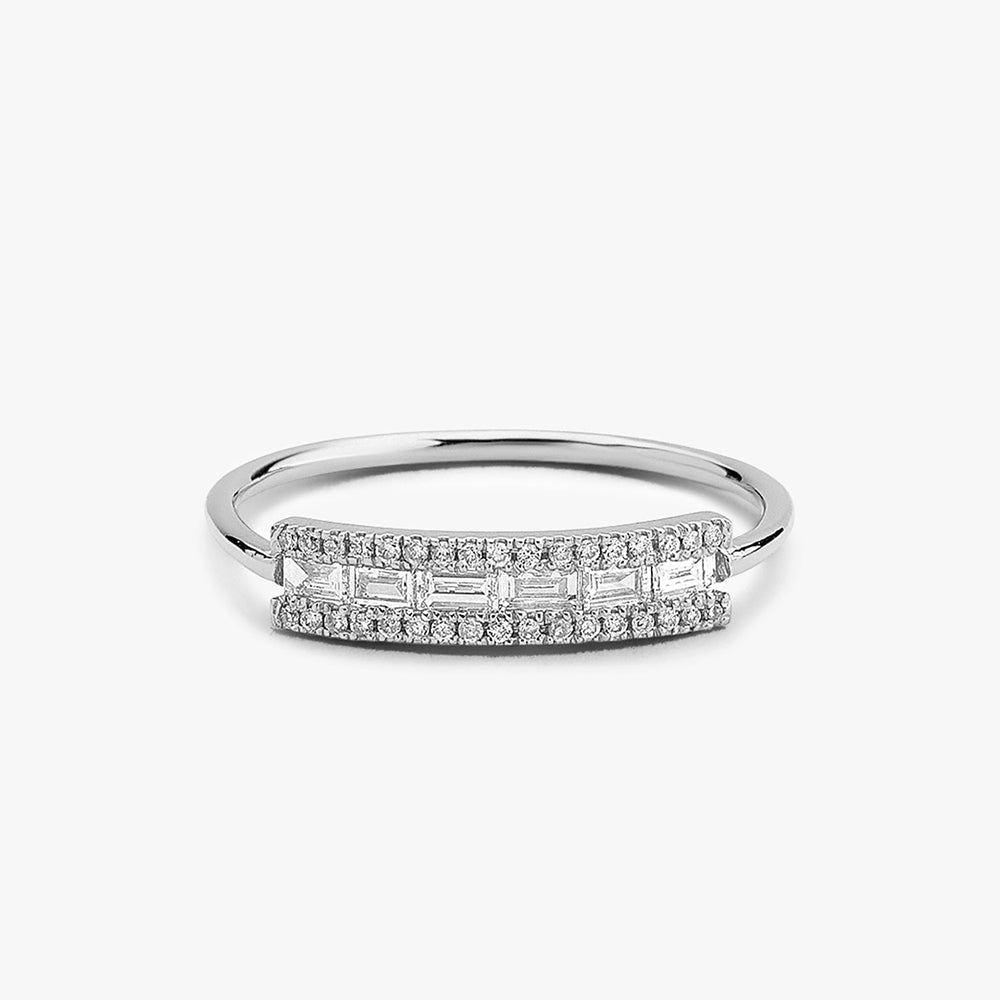 Horizontal Baguette Diamond Ring