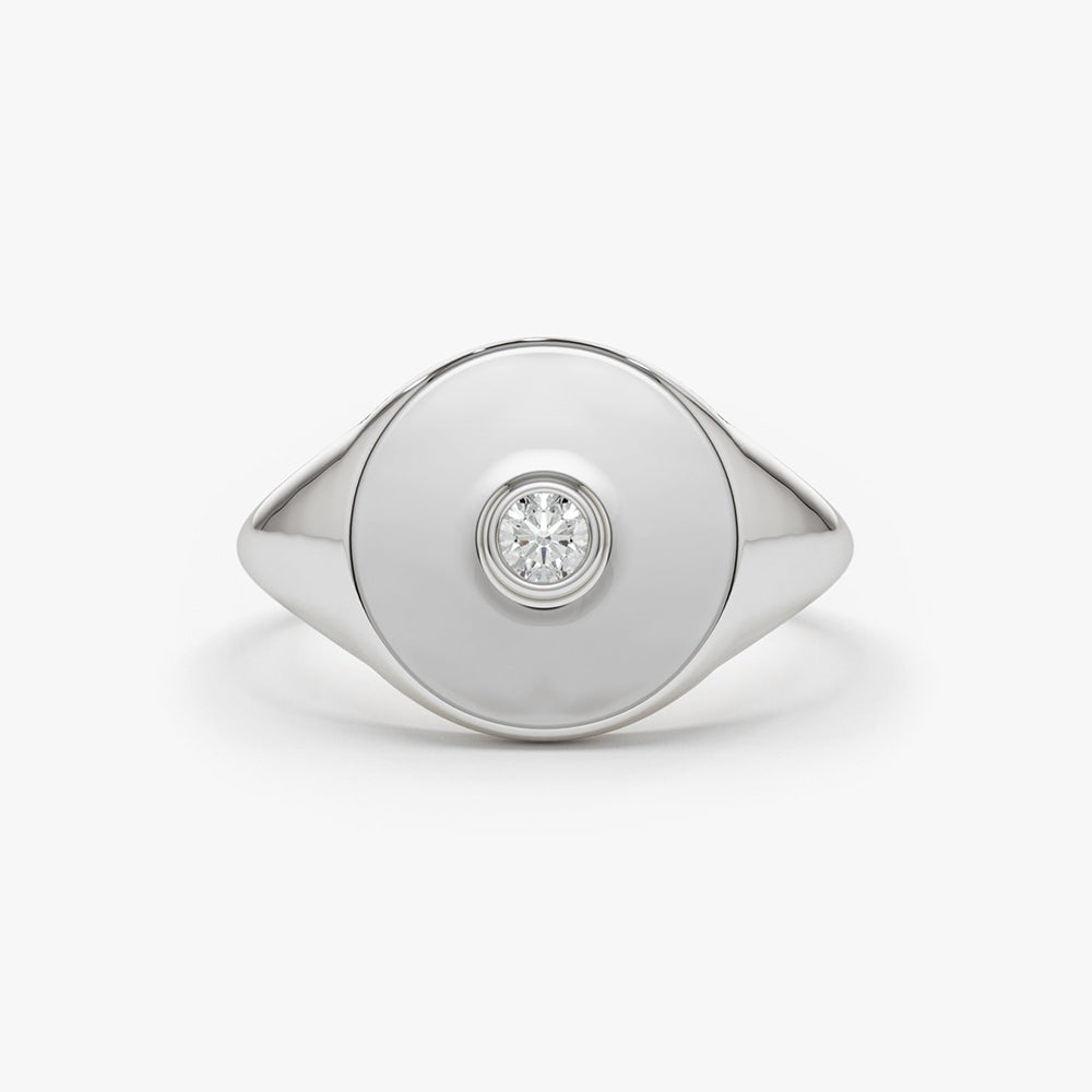 Diamond Pinky Signet Ring