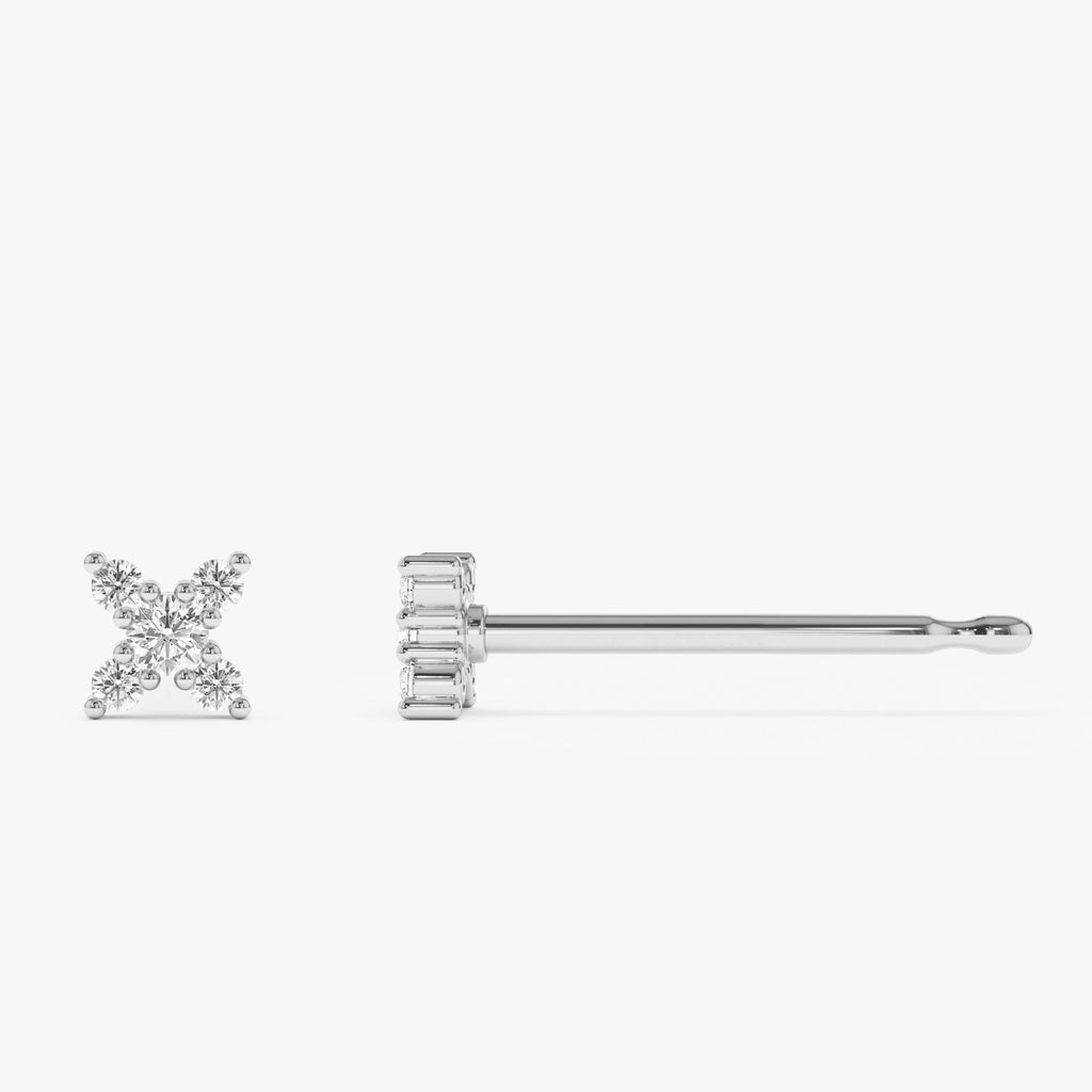Criss Cross X Diamond Earring Studs