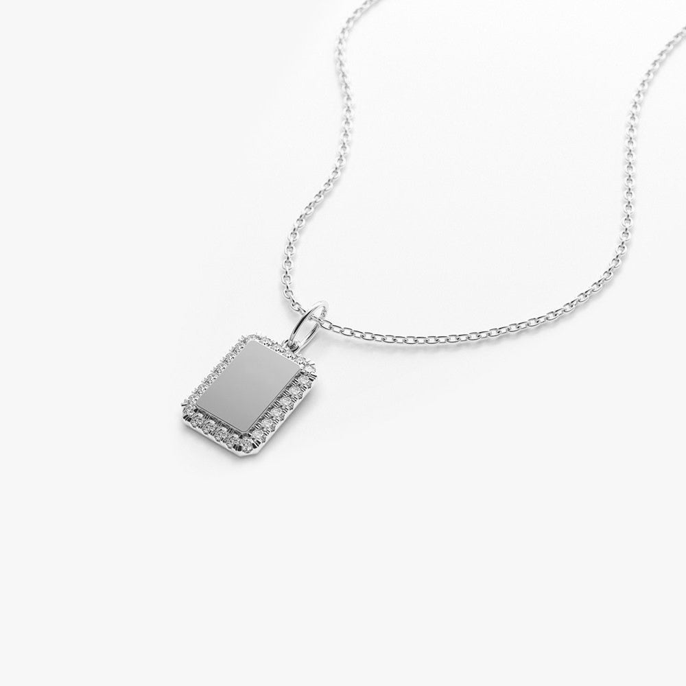 Diamond Tag Initial Necklace