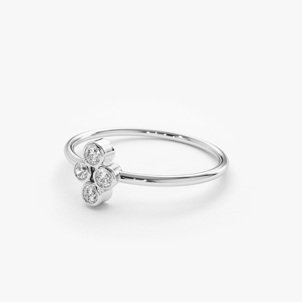Bezel Setting Quad Diamond Ring
