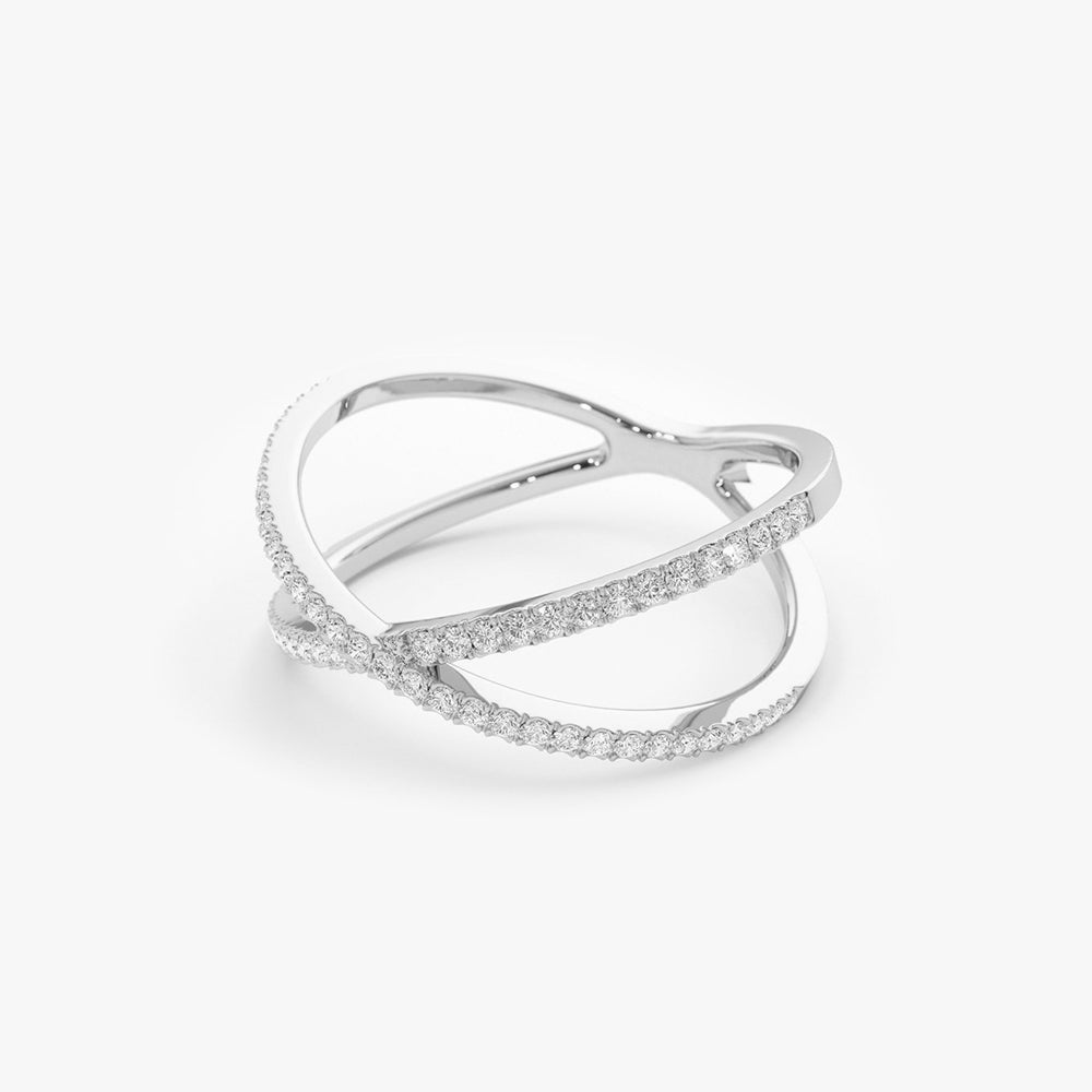 Diamond Criss Cross Pave Ring