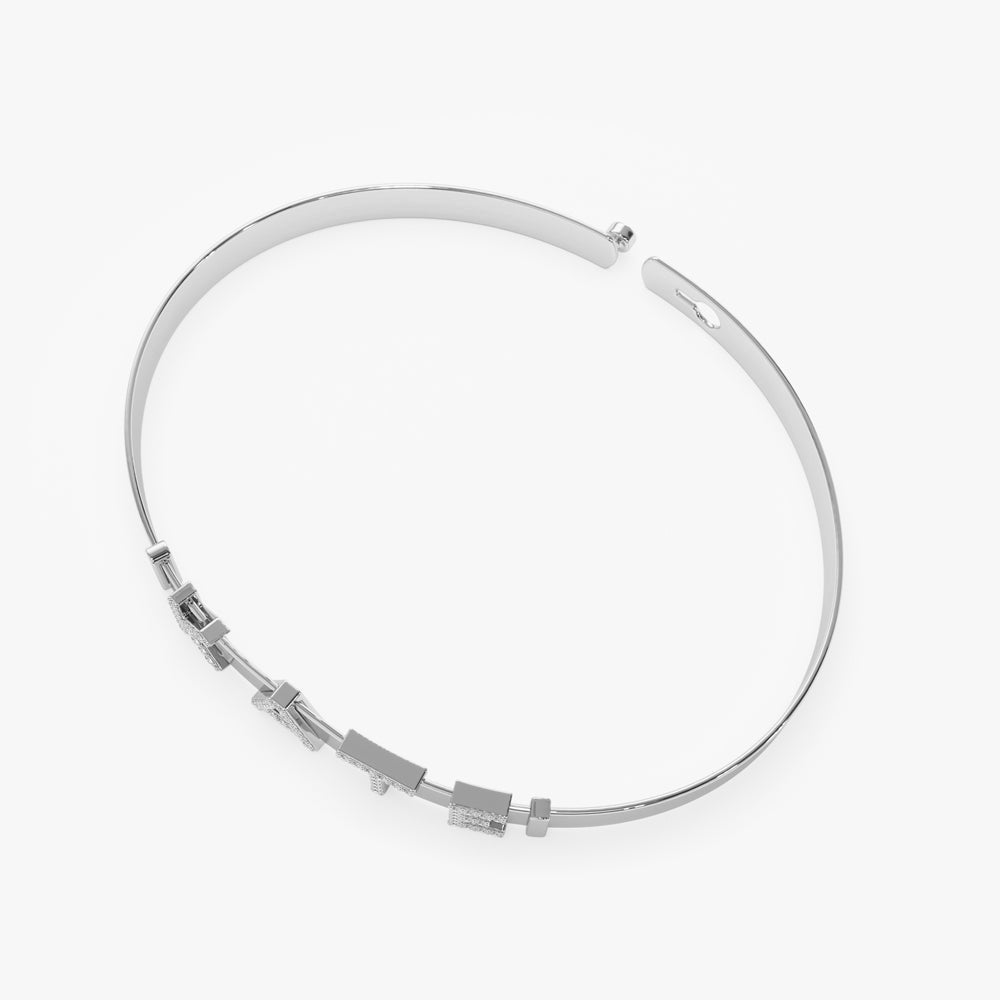 5MM Sliding Diamond Initials Bangle