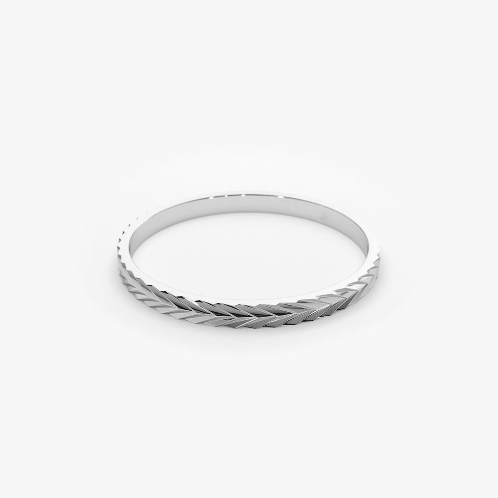 Chevron Herringbone Eternity Cut Ring