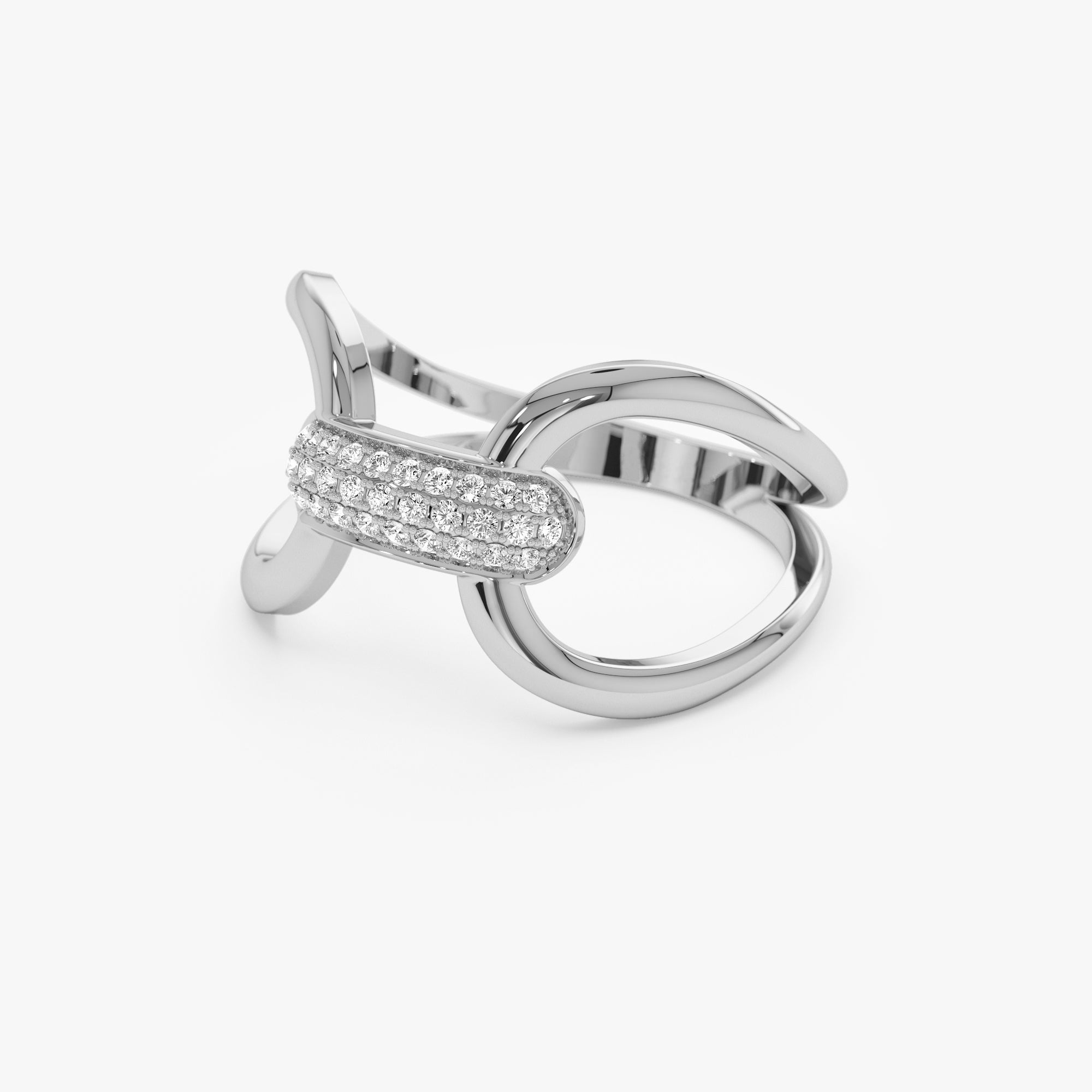 Folded Micro Pave Diamond Ring
