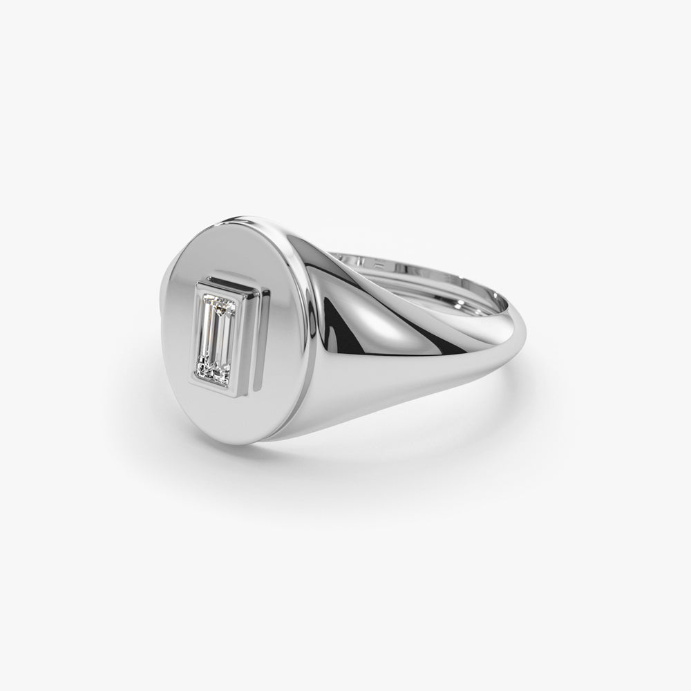 Baguette Diamond Signet Ring