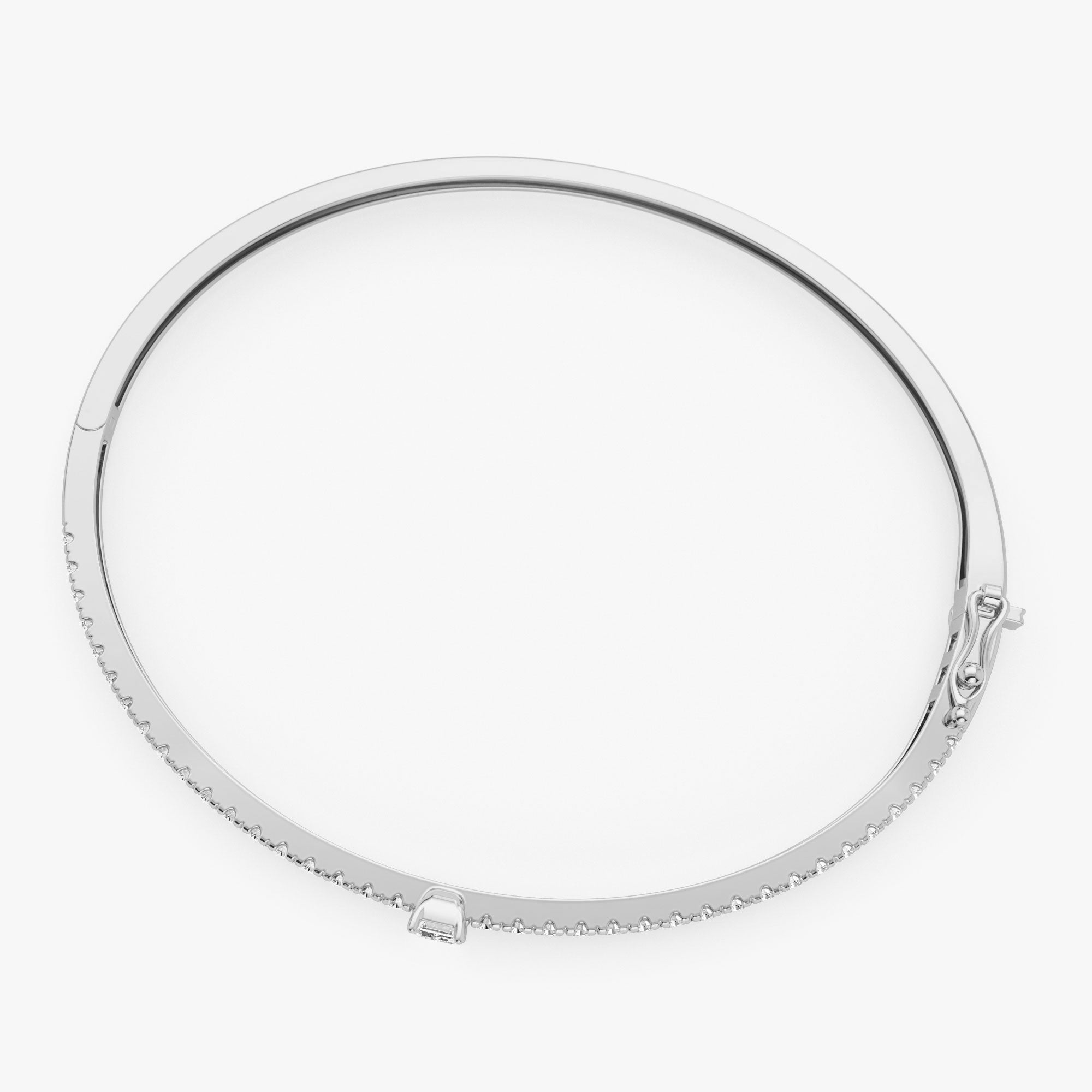 Emerald Cut and Round Diamond Bangle