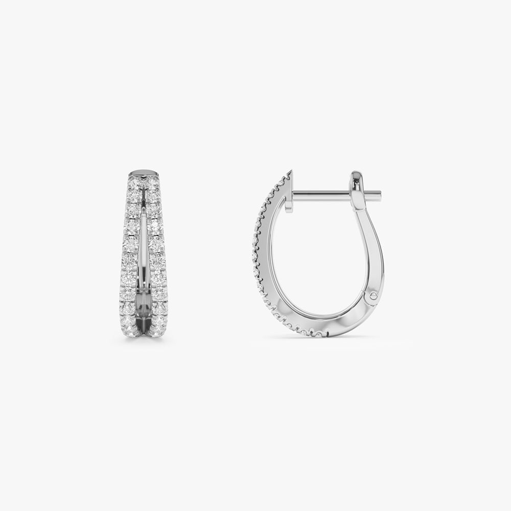 Double Hoop Diamond Earrings