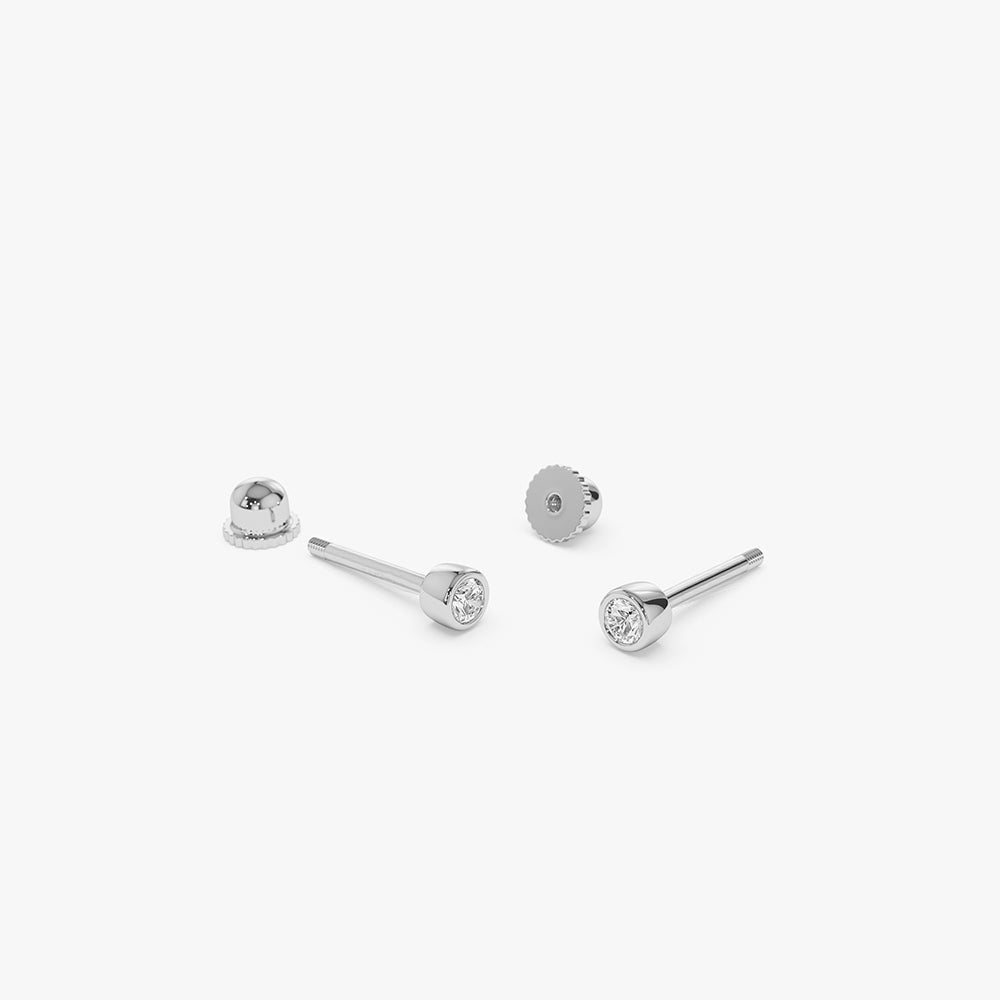 Bezel Setting Diamond Stud Piercing