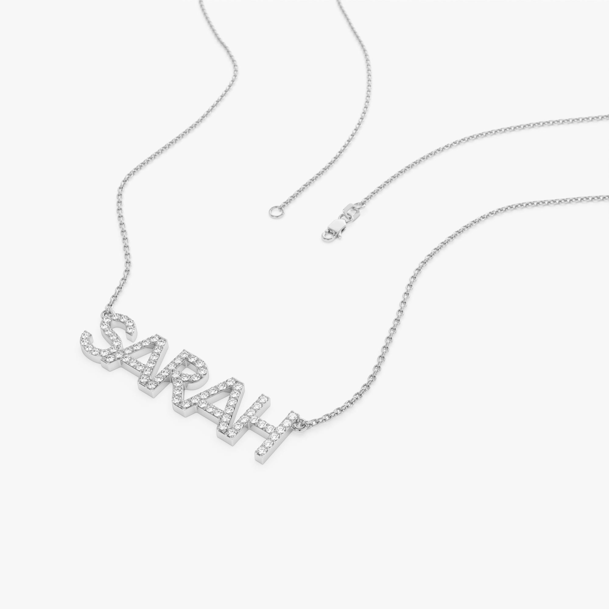 Dainty Layering Diamond Name Necklace