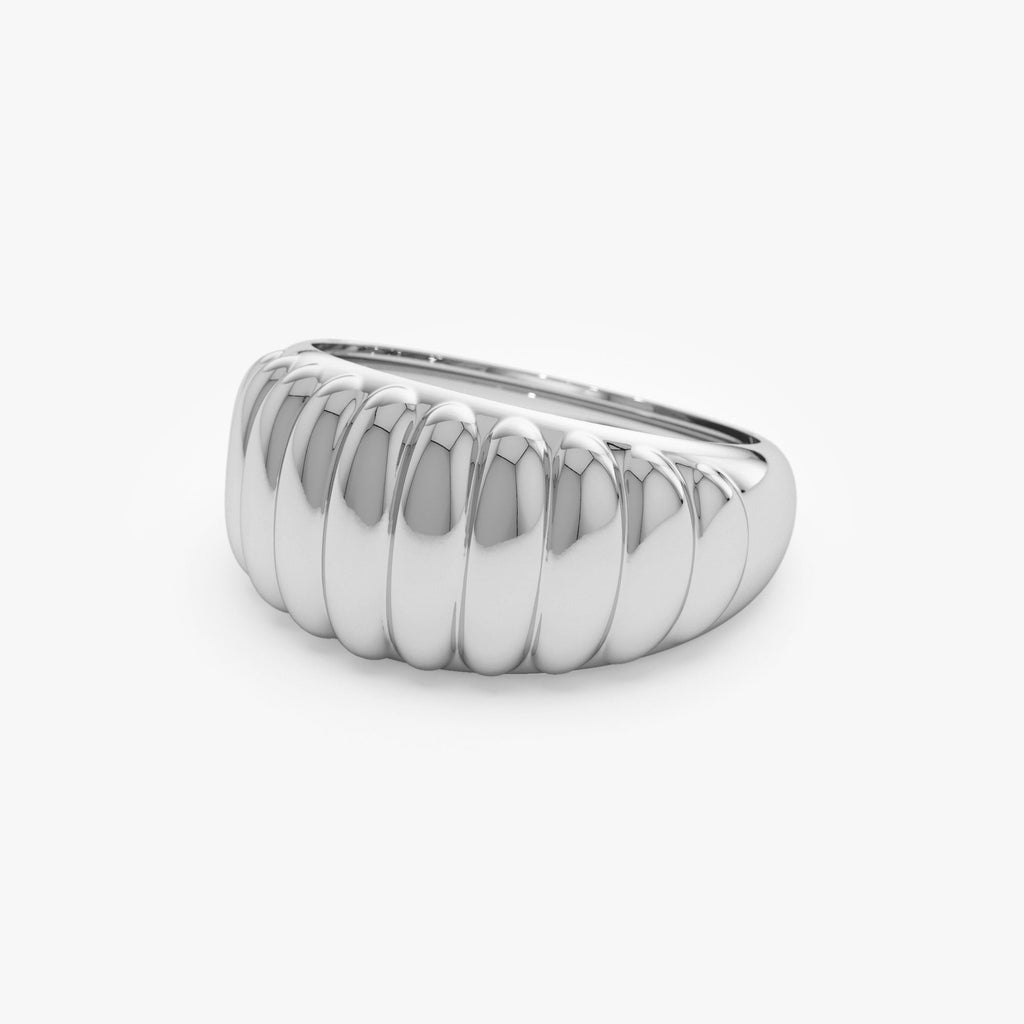 Chunky Ribbed Statement Ring