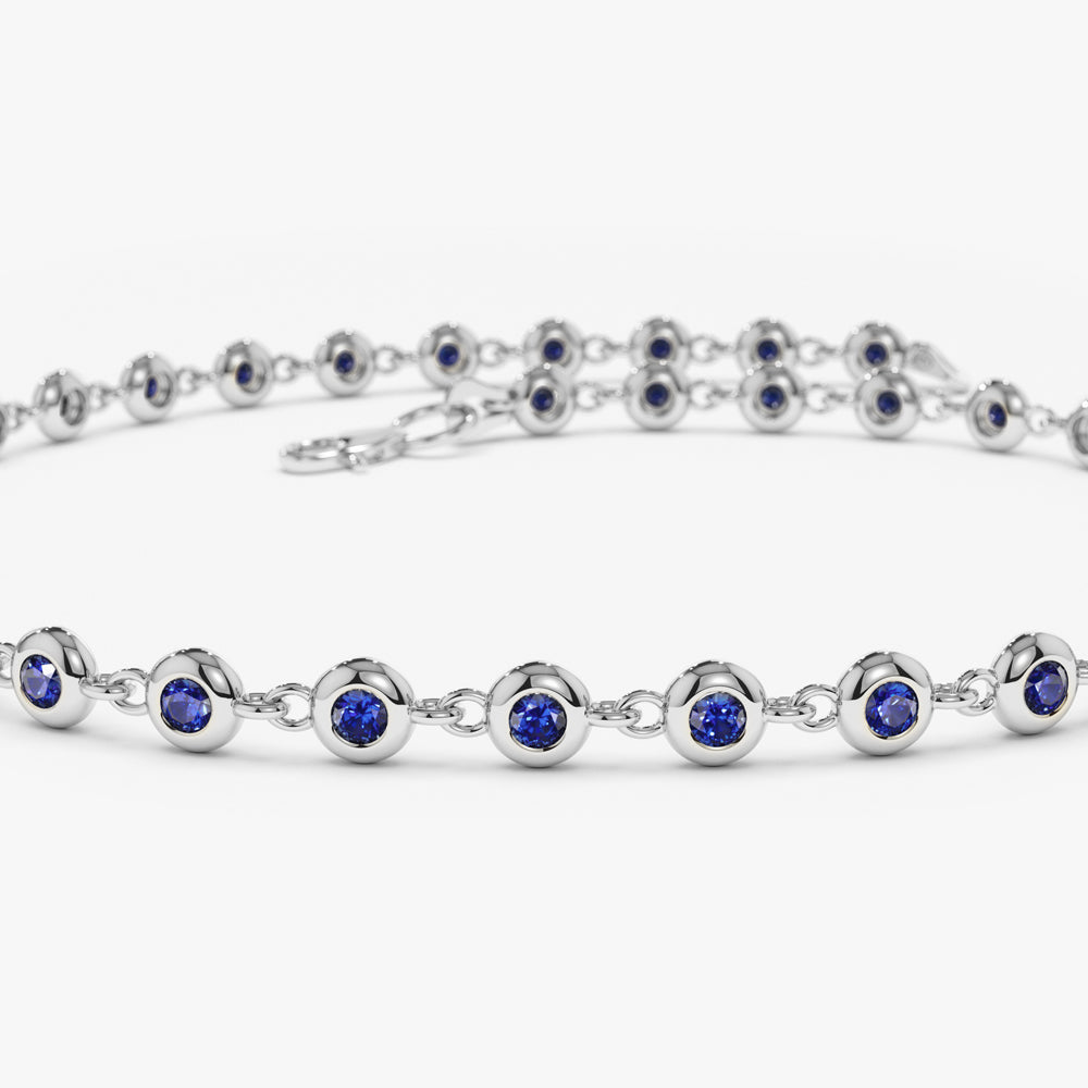 Bezel Set Sapphire Tennis Bracelet