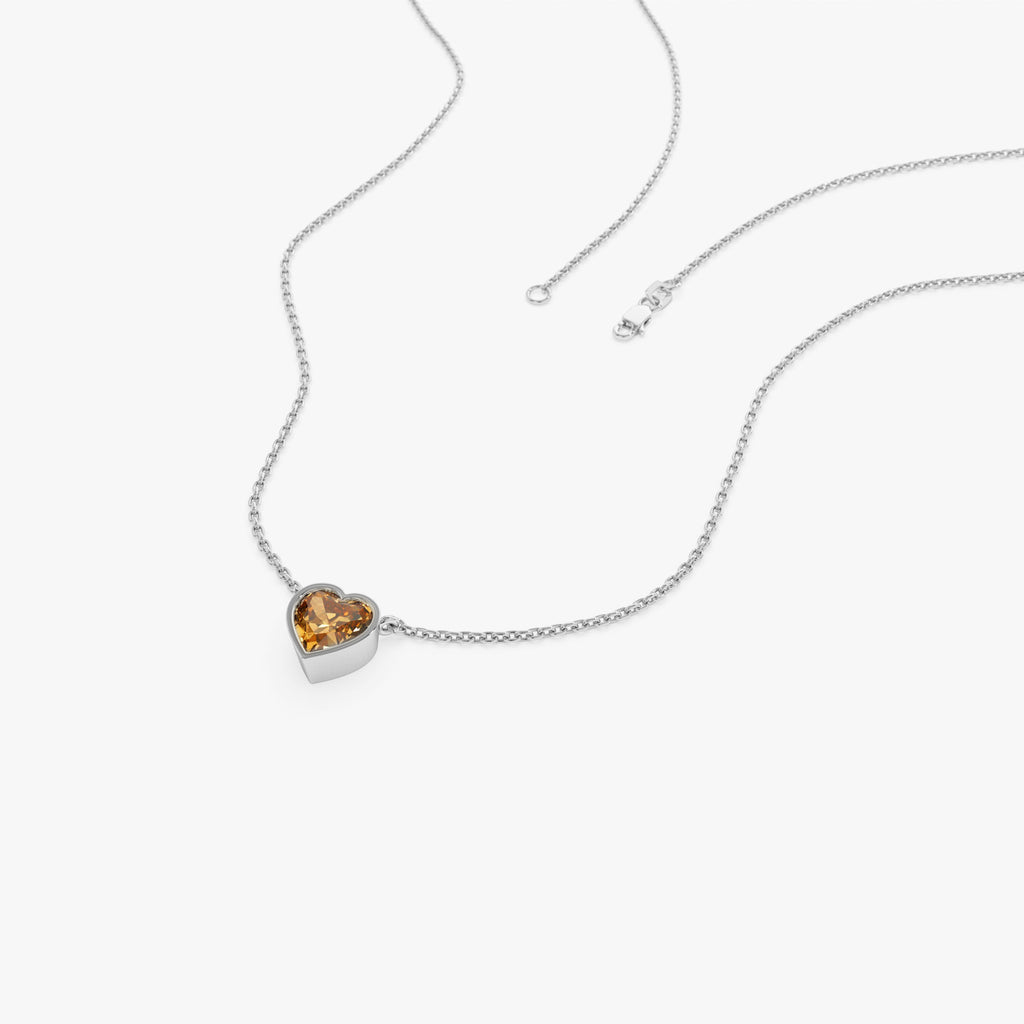Heart Shaped Citrine Layering Necklace