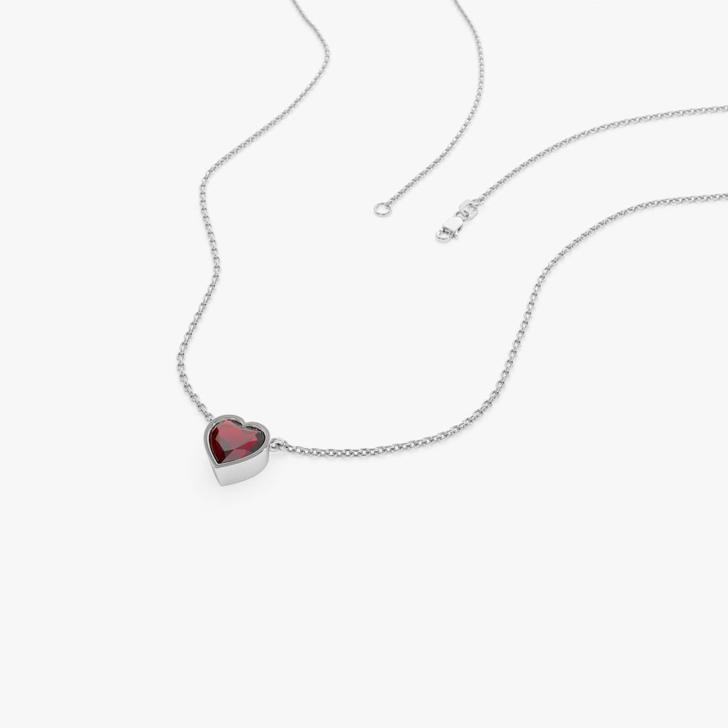 Heart Shaped Garnet Layering Necklace