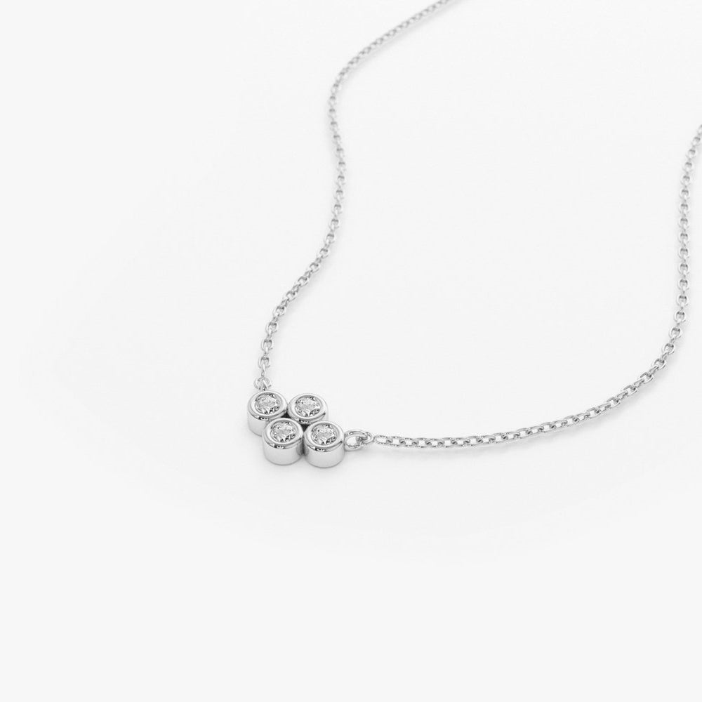 Four Stone Diamond Cluster Necklace