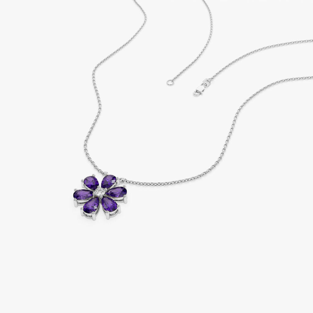 Amethyst Flower Necklace
