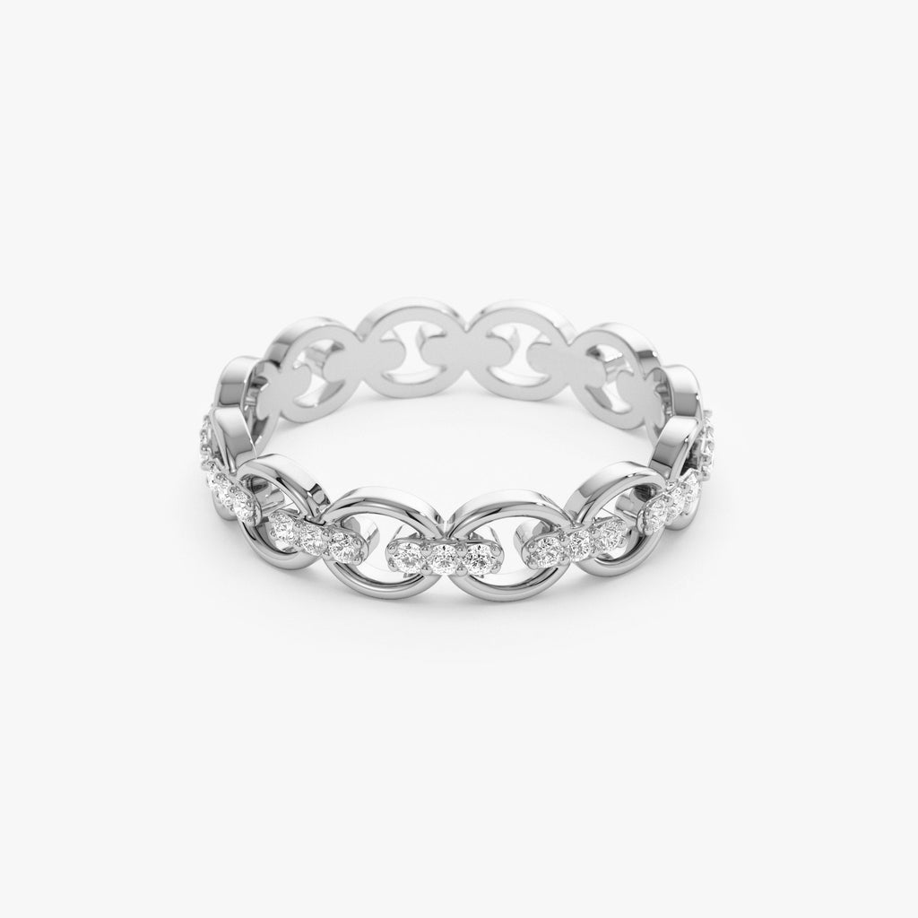 Full Eternity Diamond Link Ring