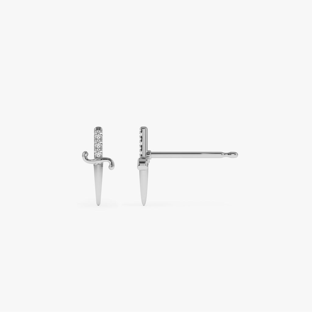 Mini Sword Diamond Earrings