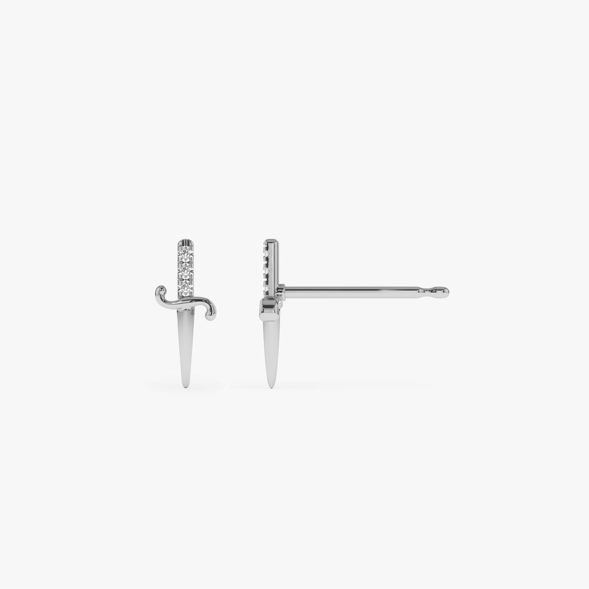 Mini Sword Diamond Earrings