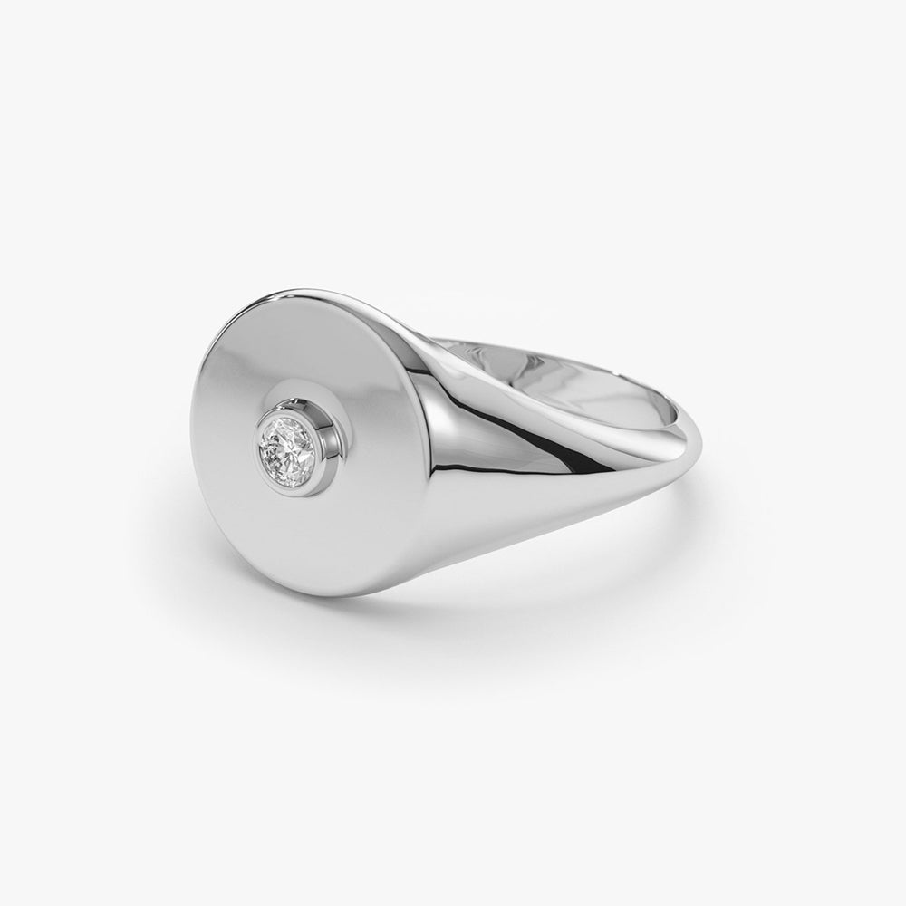 Diamond Pinky Signet Ring