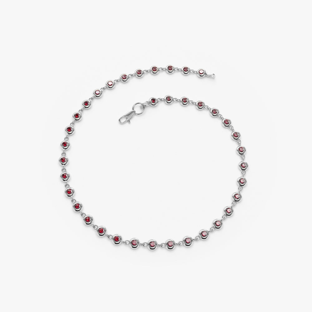 Bezel Set Ruby Tennis Bracelet