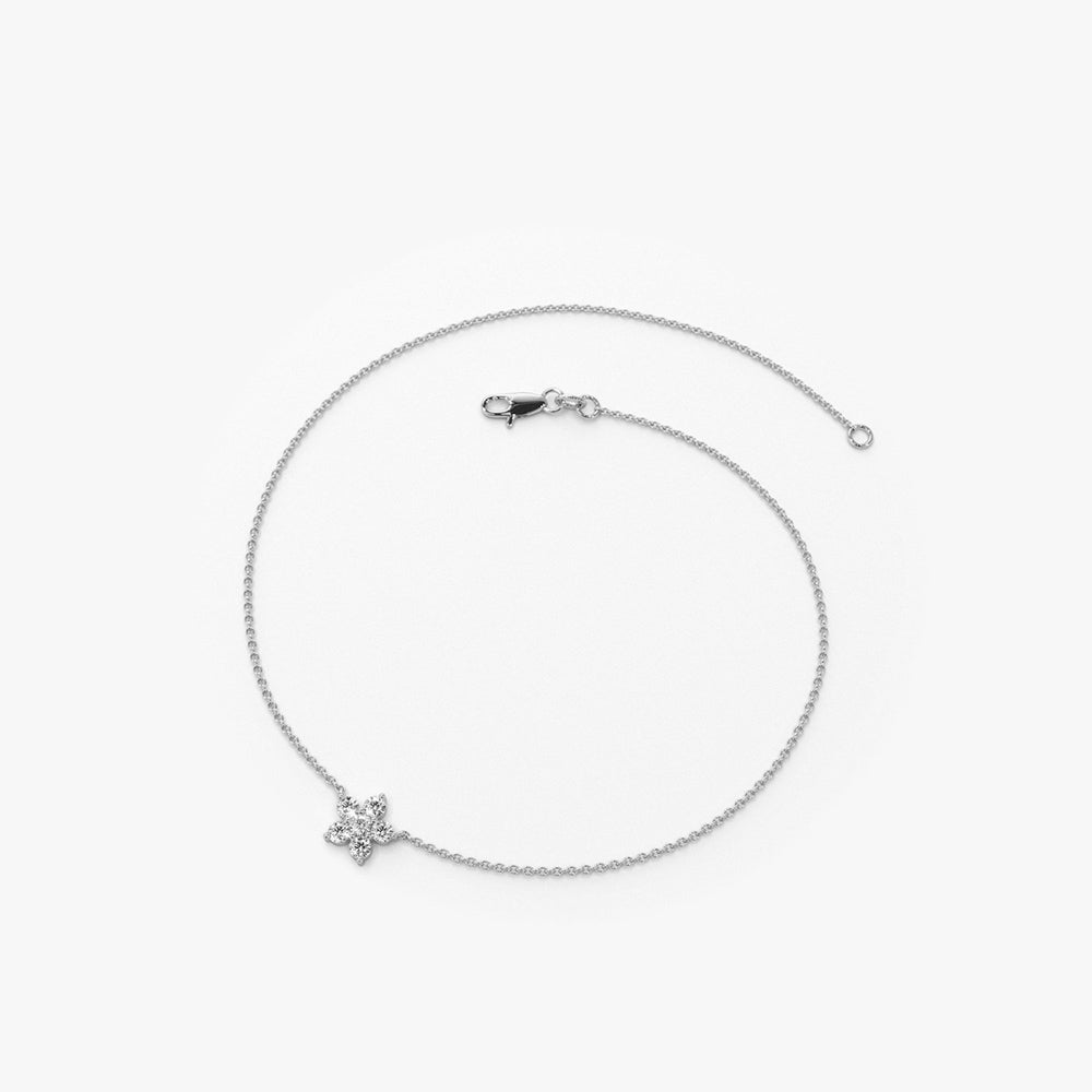 Diamond Flower Charm Bracelet