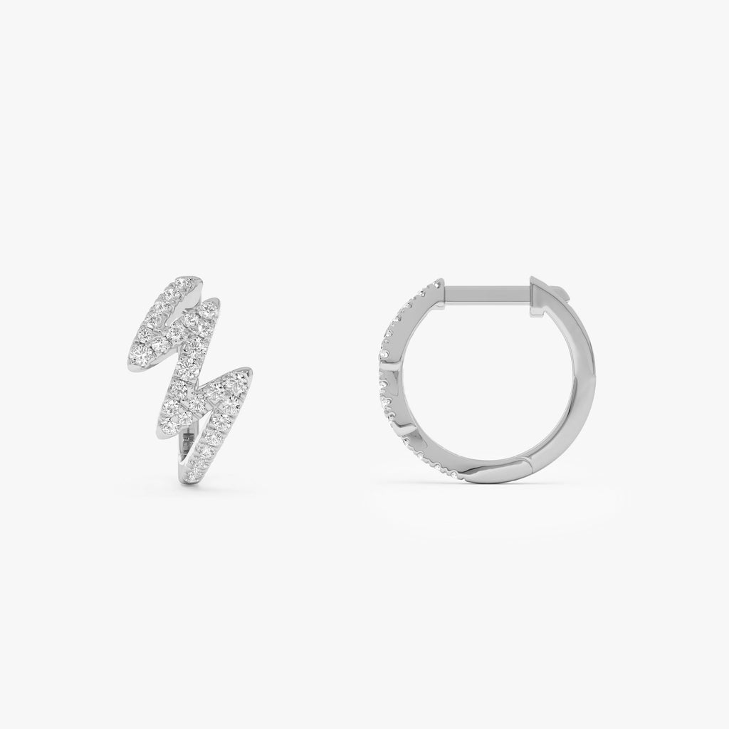 Modern Zigzag Wave Hoop Earrings