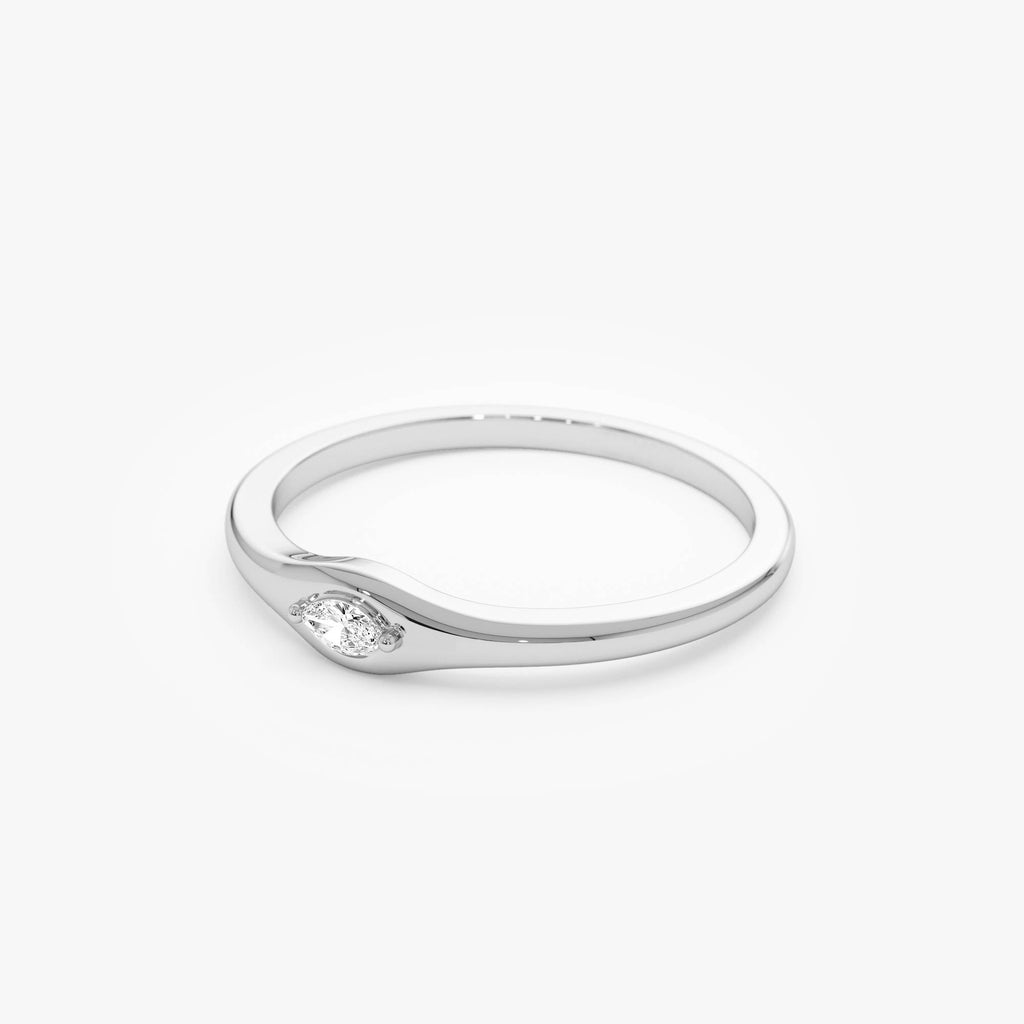 Marquise Diamond Stacking Ring