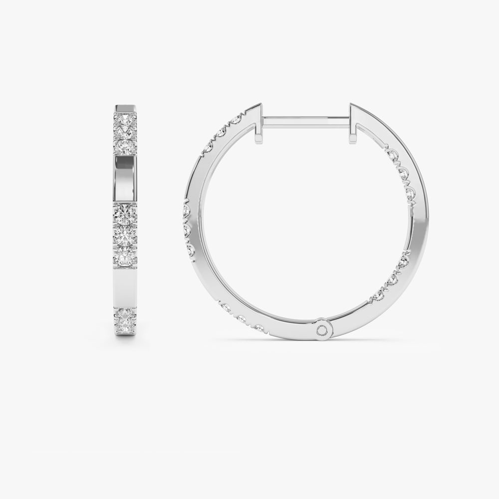 Inside out Diamond Hoop Earrings