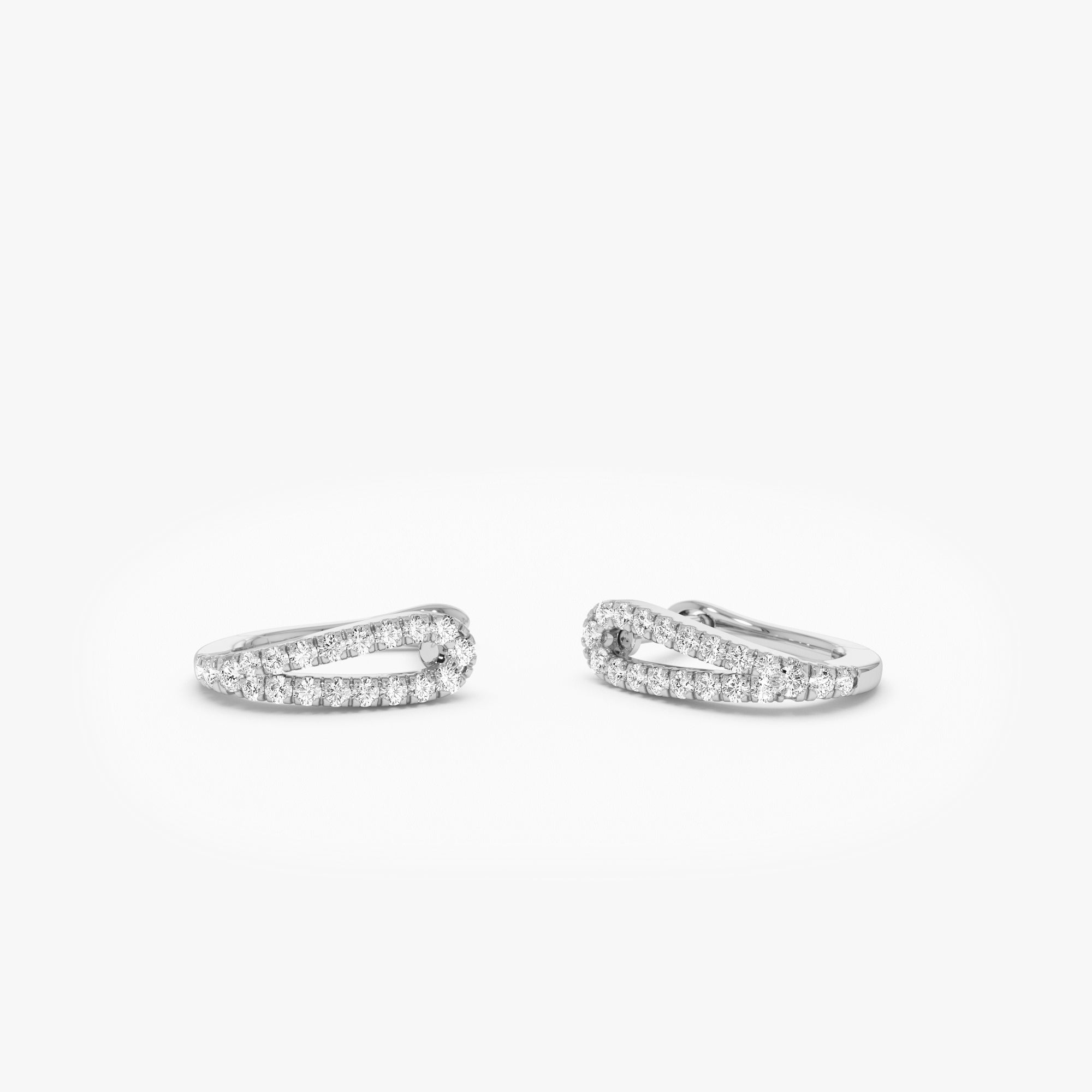 Double Mini Diamond Hoop Earrings