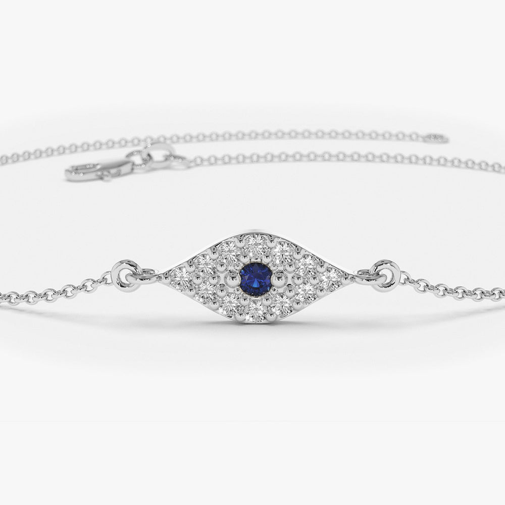 Diamond and Sapphire Evil Eye Bracelet