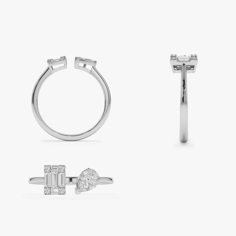 Illusion Setting Diamond Toi et Moi Ring