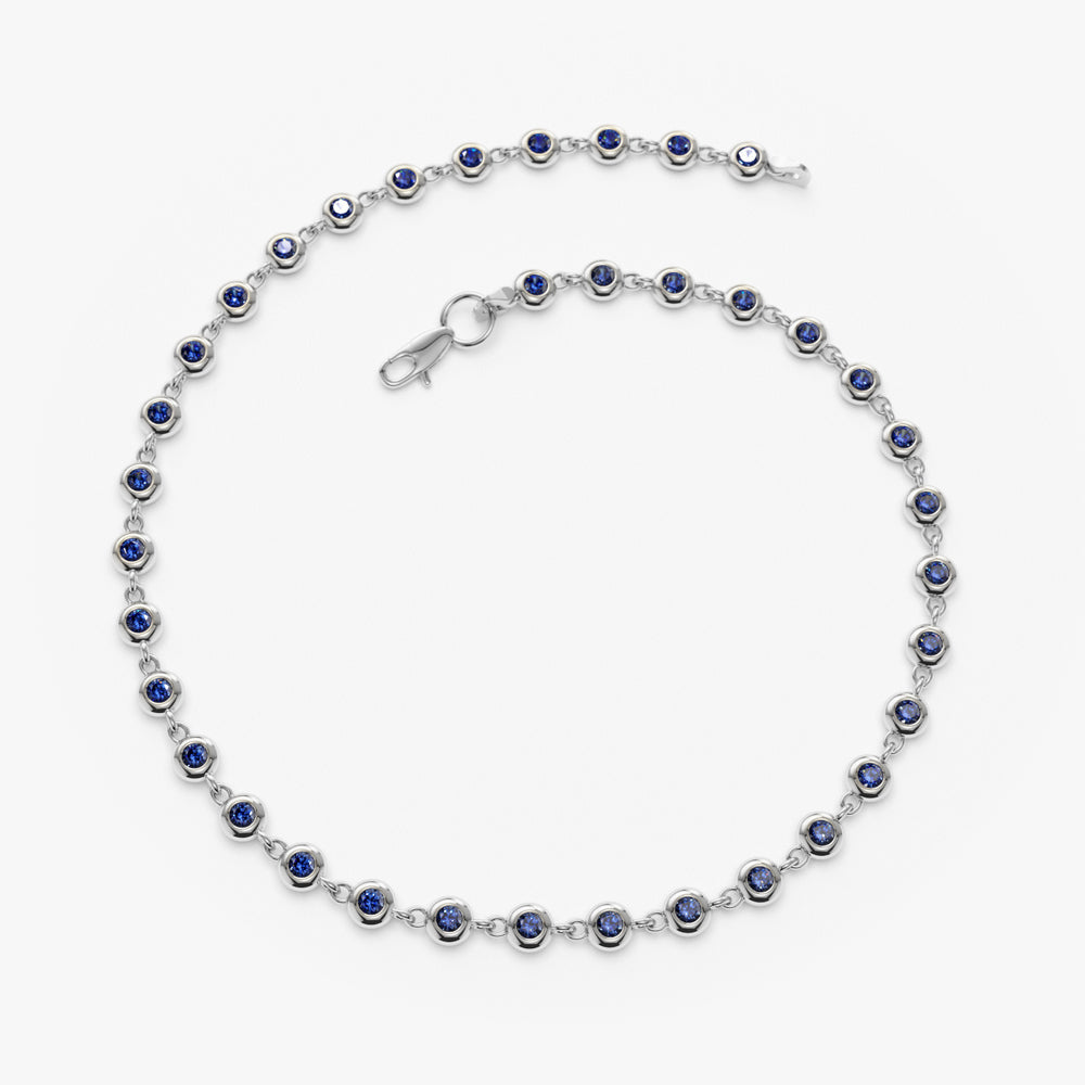 Bezel Set Sapphire Tennis Bracelet