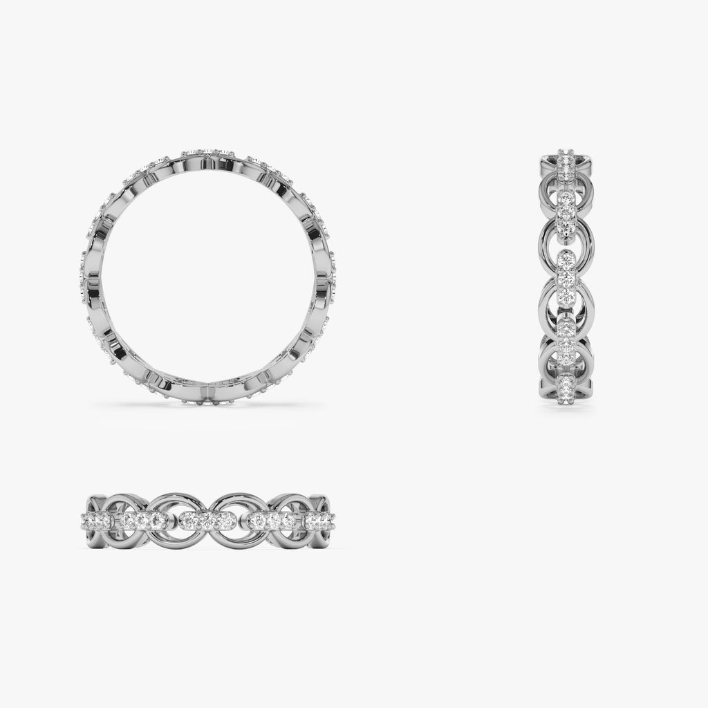 Full Eternity Diamond Link Ring
