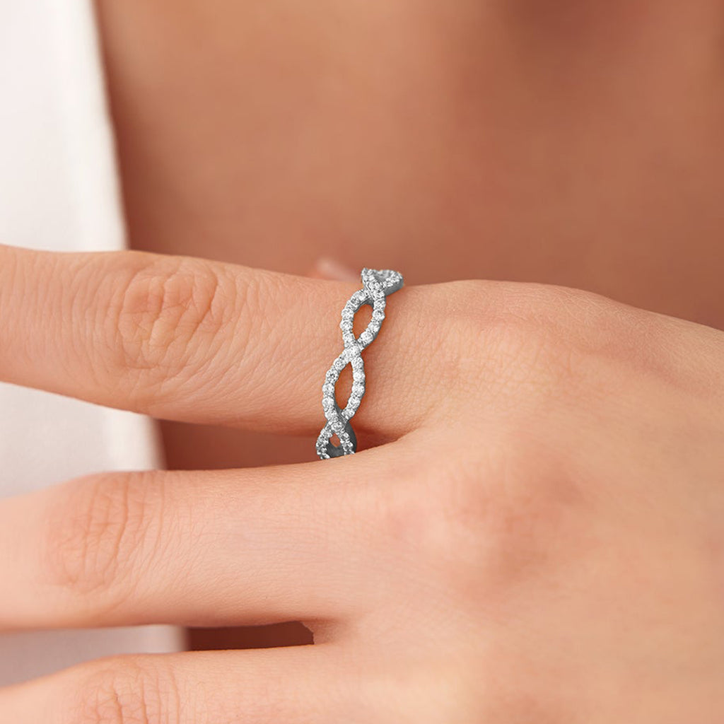 Micro Pave Set Diamond Infinity Ring