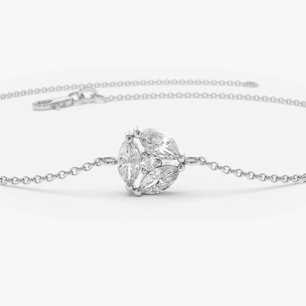 Marquise Diamond Cluster Bracelet