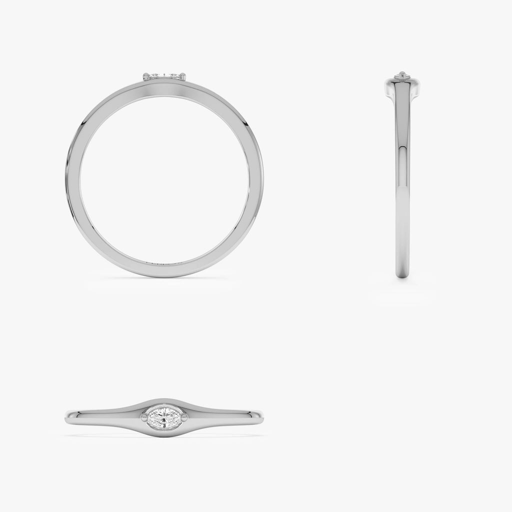 Marquise Diamond Stacking Ring