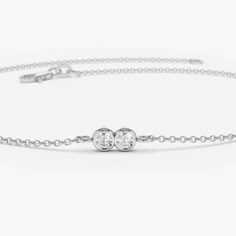 Double Diamond Station Bracelet
