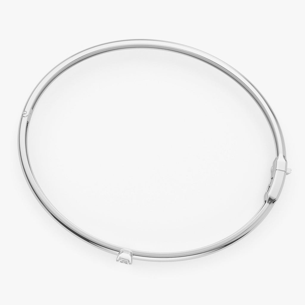 Emerald Shape Diamond Solitare Bangle