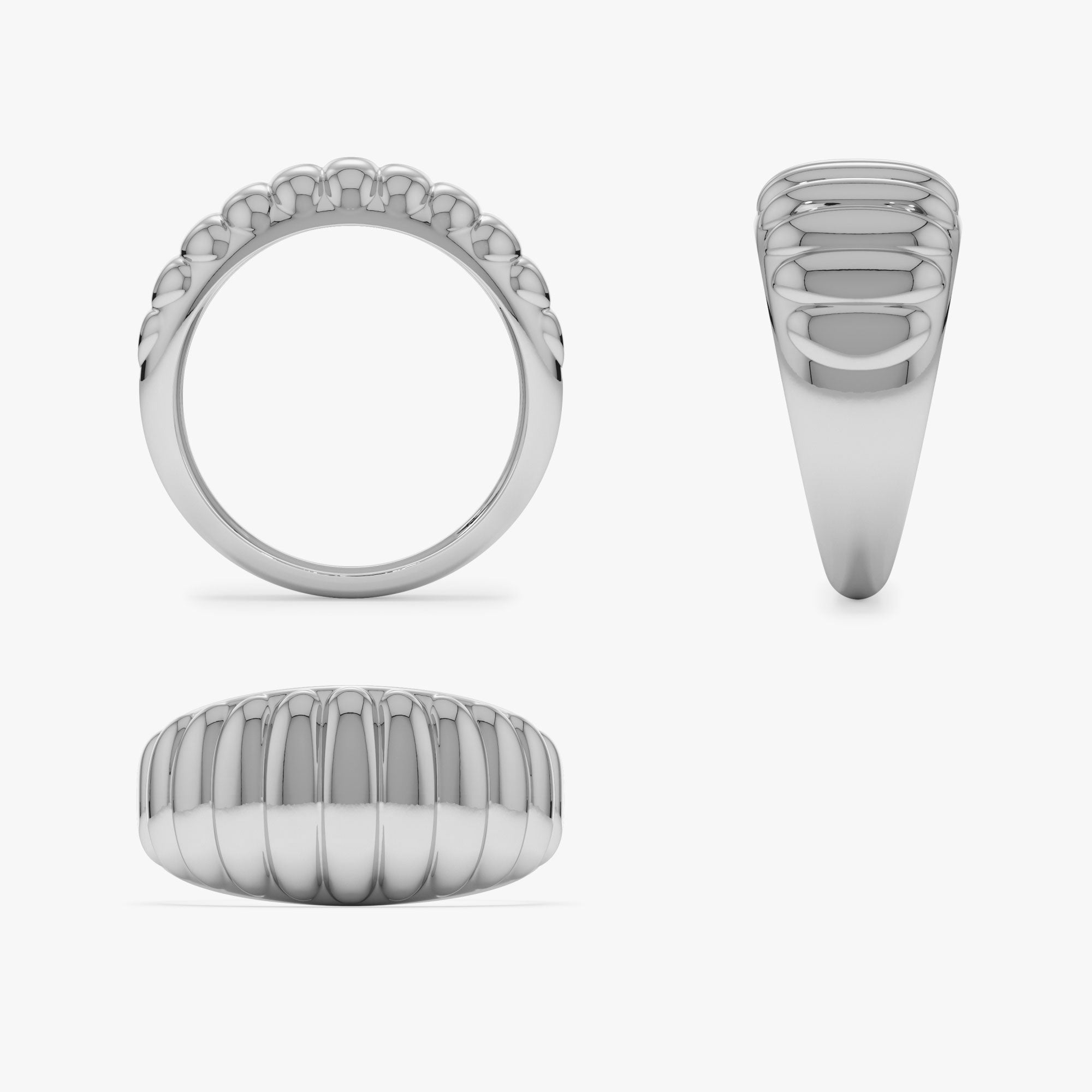 Chunky Ribbed Statement Ring