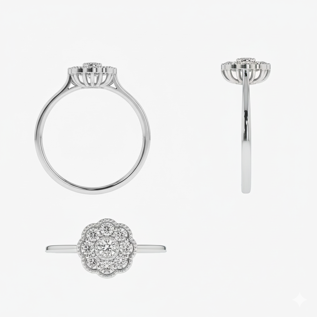 Floral Diamond Ring