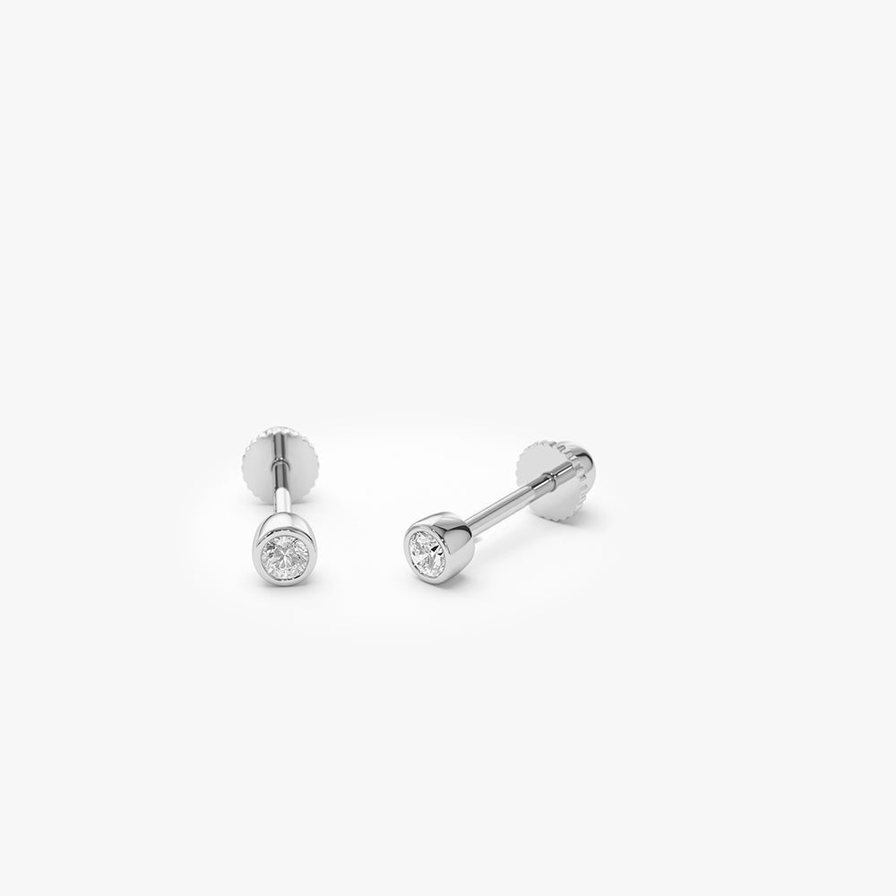 Bezel Setting Diamond Stud Piercing