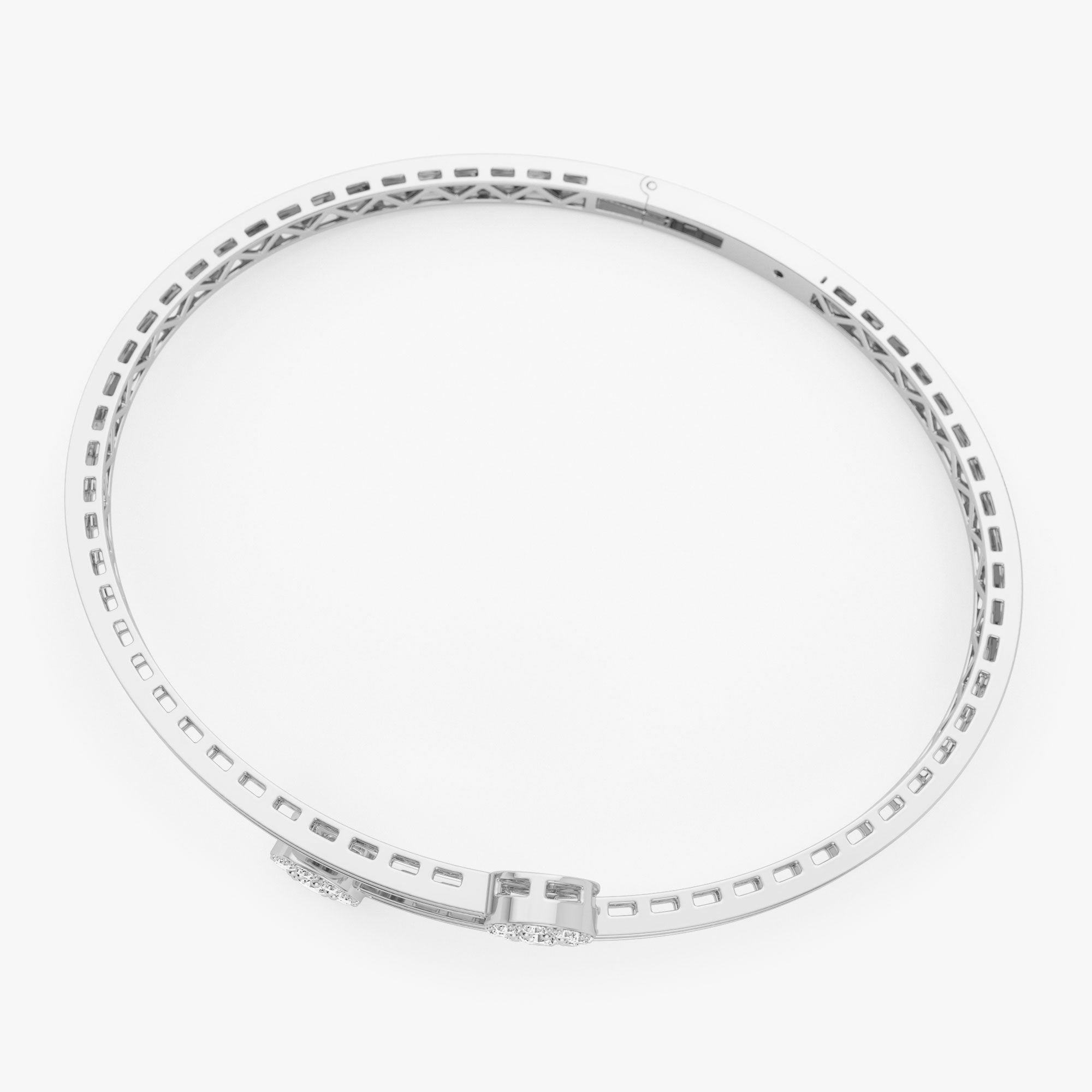 Cross Over Diamond Bangle Bracelet
