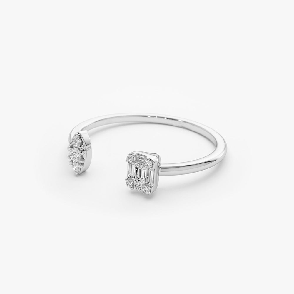 Diamond Baguette Cuff Ring