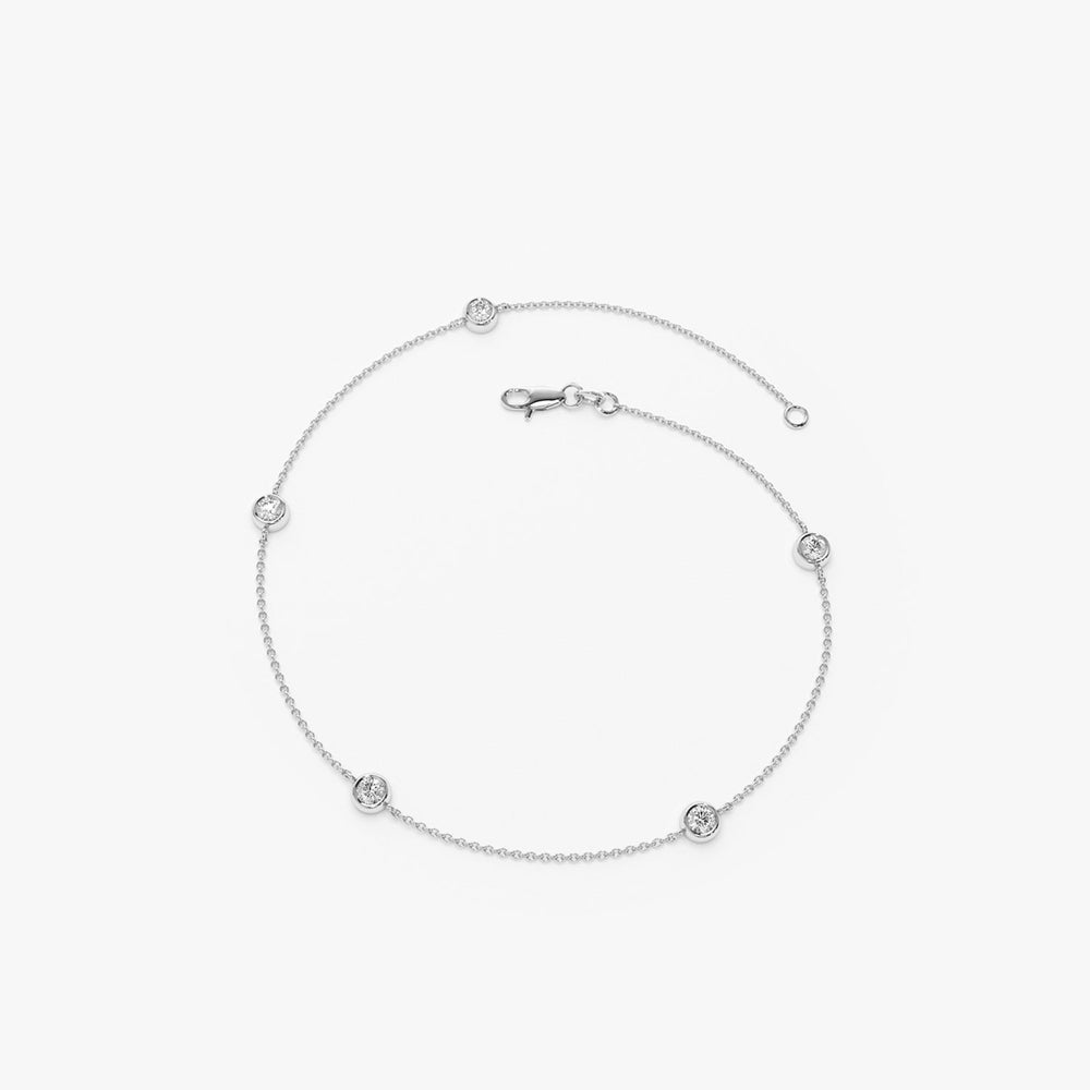 5 Stone Diamond Solitaire Bracelet
