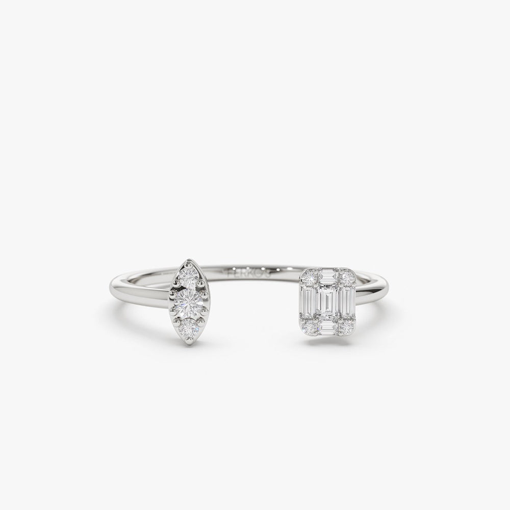 Diamond Baguette Cuff Ring