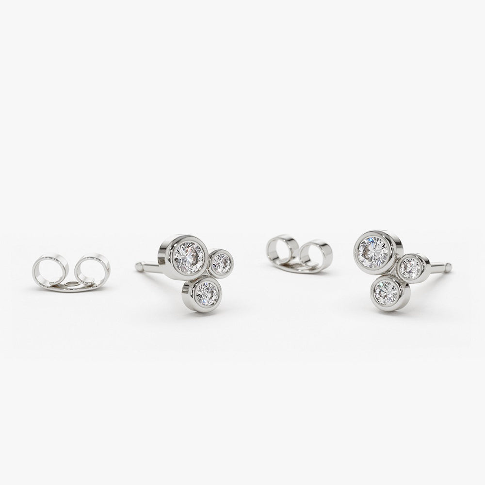 Graduated Diamond Stud Earrings