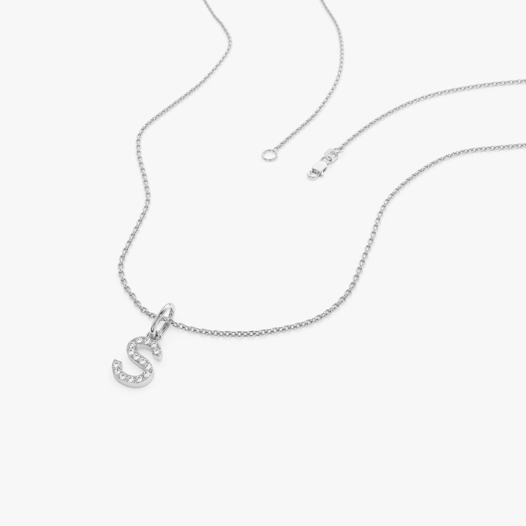 Diamond Initial Pendant on a Bail