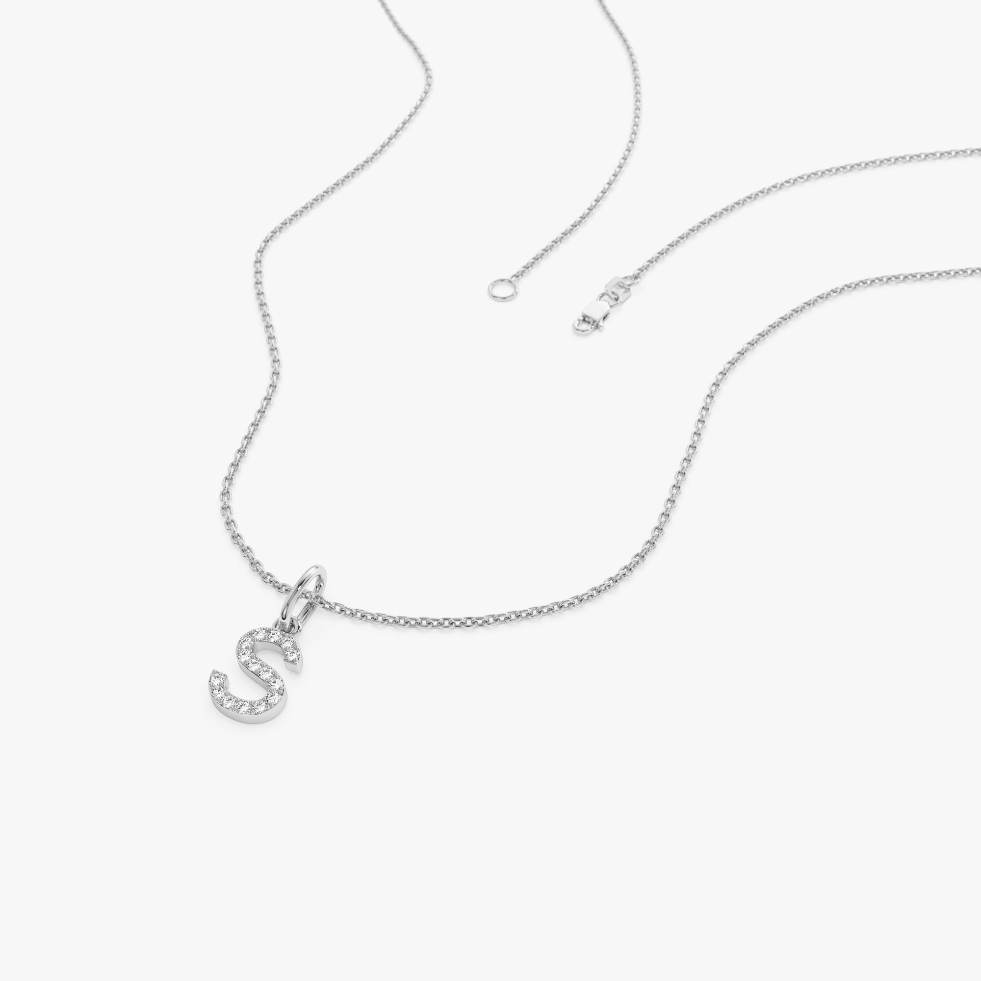 Diamond Initial Pendant on a Bail