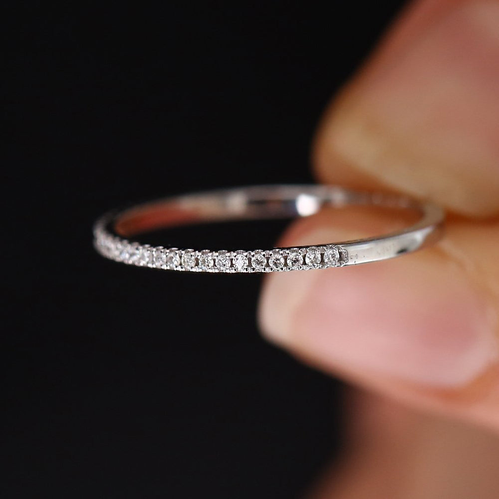 Half Eternity Micro Pave Diamond Ring